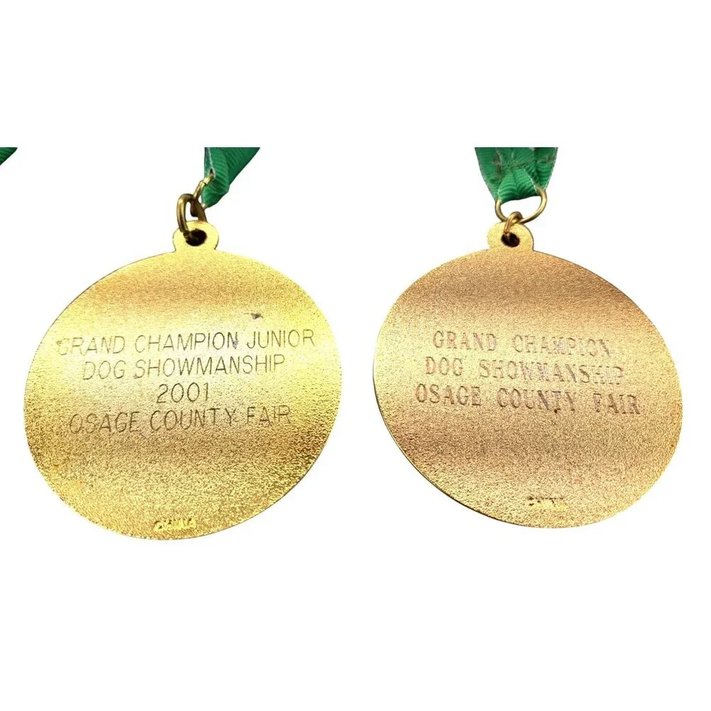 Vintage 4H Dog Show Medals Lot of 4 Metal Collection Osage County Fair Kansas - Picture 7 of 14